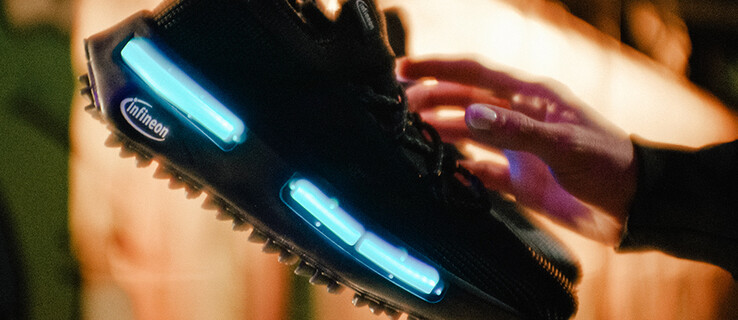 The Lighting Shoe reacts with LED lighting effects to ambient music (Image Source: Infineon)