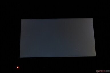 Moderate uneven backlight bleeding along the left and right edges