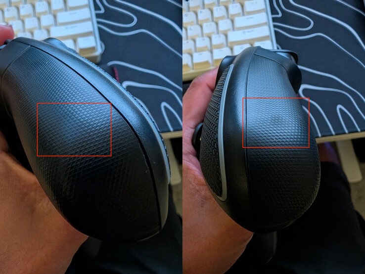 Small smudges on the edges of the grip.