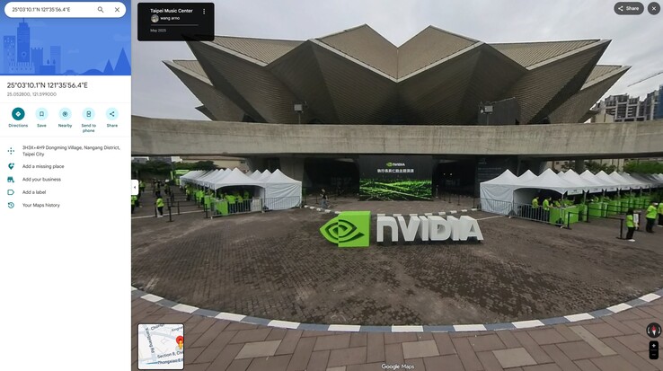 The coordinates in the Nvidia and Windows posts point to the location of the Nvidia keynote on Google Maps