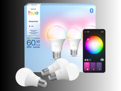 Philips Hue Essential 60 watt smart bulbs are shown (Image source: Signify-Philips Hue PR)