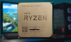 The AMD Ryzen 7 5700G desktop APU features a Radeon Vega 8 iGPU. (Image source: Chiphell/MakeUseOf - edited)