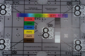 Photo of our test chart