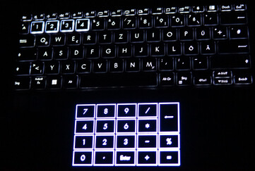 Keyboard and additional numpad are illuminated
