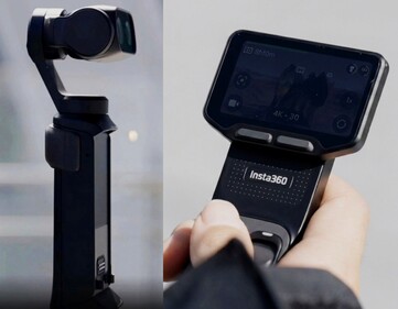 The black version of the Luna Ultra (left) and hands-on with the detachable remote control (right).