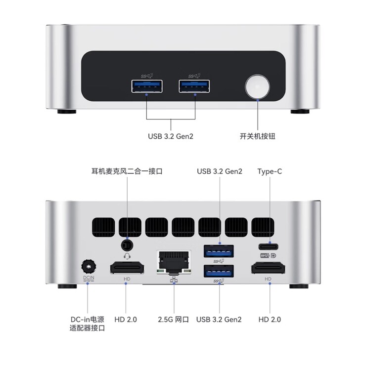 The Peladn WO5 mini PC features a healthy array of ports, including 2.5G Ethernet. 