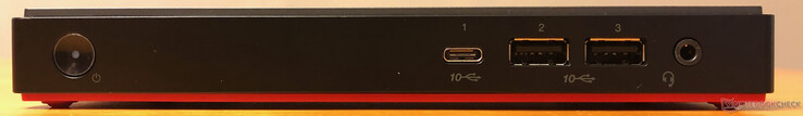Front: Power button, USB 3.1 (Gen 2) Type-C, 2x USB 3.1 (Gen 2) Type-A, headset jack