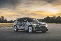 Ford's Mustang Mach-E Rally takes inspiration from previous Ford rally-spec vehicles and applies it to an AWD electric platform. (Image source: Ford)