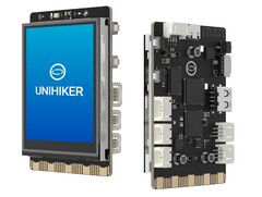 The Unihiker is a compact SBC with a built-in colour display. (Image source: DFRobot)