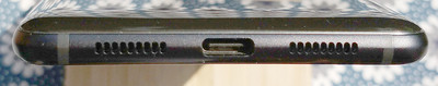 Bottom: microphone, USB-C port, speaker