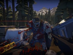 Image from the game Gross depicting a blood-smattered attacker. (Image source: Steam)