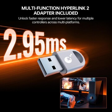 The Hyperlink 2 adapter allows for lower latency and a higher polling rate.