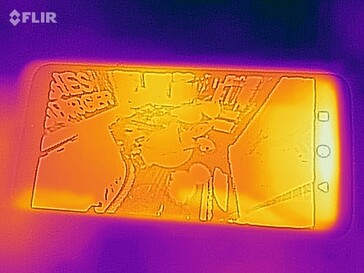 Heatmap of the front of the device under load