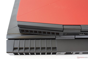 The fat rear jet-engine grilles of the Alienware 15 R4 have been reduced in size significantly