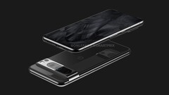 The Pixel 8 Pro has the same sized display as its predecessor, unlike the Pixel 8. (Image source: @OnLeaks & SmartPrix)