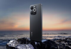 The Realme P4 Lite in obsidian black colorway