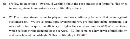 Sony investor Q&A about possible PS Plus price increase