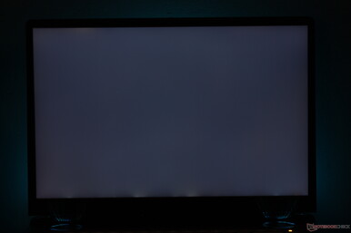 Slight uneven backlight bleeding along the top and bottom edges