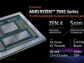 AMD Ryzen 9 7945HX features 80 MB of combined L2 + L3 cache. (Source: AMD)