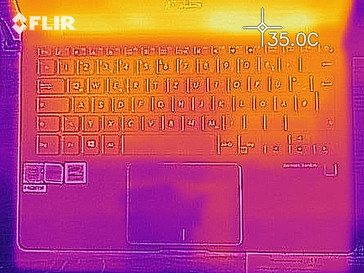 Thermal imaging of the ZenBook at idle (top)