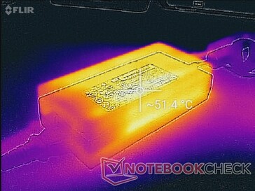 230 W Chicony AC adapter after one hour of gaming load (bottom)