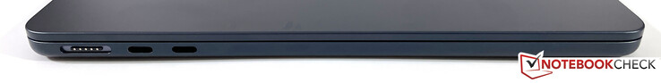 Left side: MagSafe, 2x USB-C 4.0 (Thunderbolt 3, 40 Gbps, Power Delivery, DisplayPort-Alt mode)