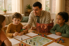 During a D&D session, a game master noticed that a child had difficulty distinguishing between yellow and blue – a sign of a rare form of color blindness. (Image source: OpenAI)