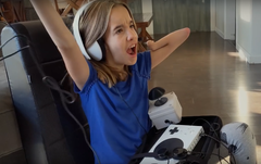 Taylor joins Owen, Shan, Grover, and other young gamers in &quot;We All Win&quot; by Microsoft. (Source: YouTube/Microsoft)