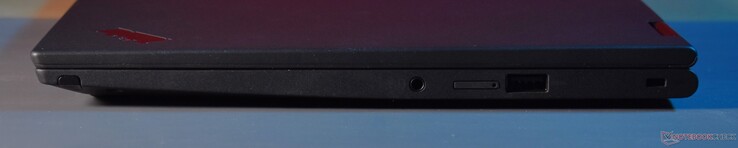 Right: stylus, 3.5mm audio, USB A 3.2 Gen 1, Kensington lock