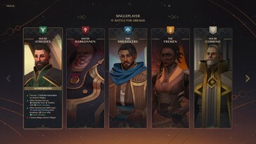 An image showing factions in Dune: Spice Wars.