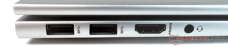 Left: 2x SuperSpeed USB Type-A 10 Gbit/s, 1x HDMI 2.1, 1x headset/microphone combo port