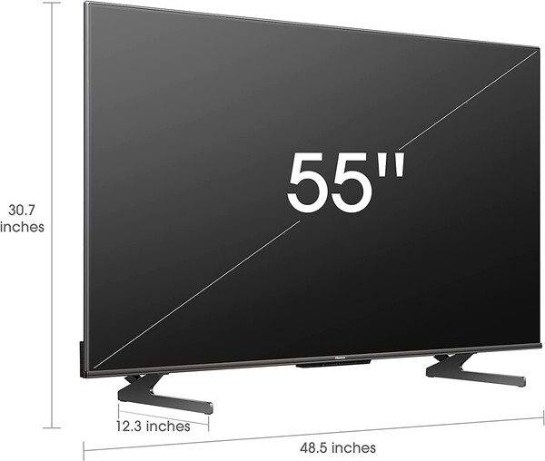 The dimensions of the 55U8H (Image: Hisense)