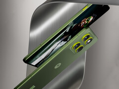 The Motorola Edge 70 in its Pantone Bronze Green colour option. (Image source: via Evan Blass)