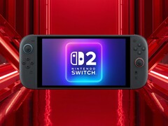 Mockup of Switch 2 OLED console shown