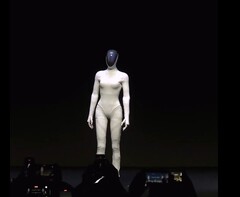 XPeng's Iron humanoid robot walking on stage (Image source: XPeng)