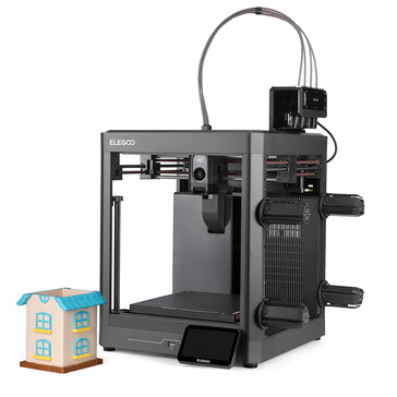Elegoo Centauri 2 Combo with Canvas multicolor system and four spool holders.