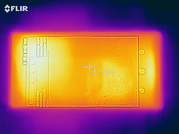 Heat-map of the front of the device under load