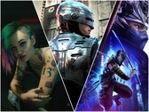 Cyberpunk 2077, RoboCop: Rogue City, Ninja Gaiden 4 (left to right).