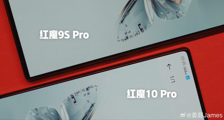 The RedMagic 10 Pro series will feature much smaller bezels than last year's models. (Image source: ZTE)