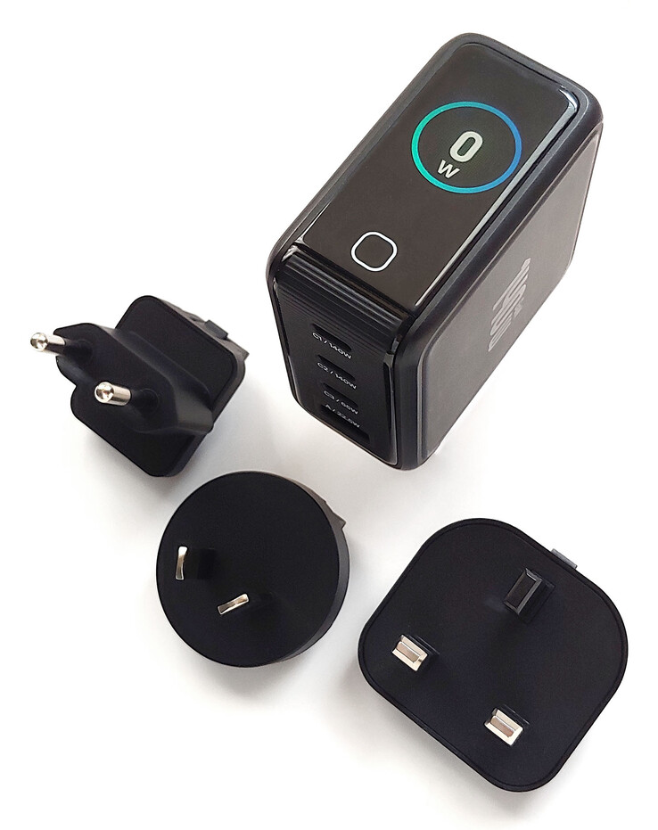Front view with AC adapters.