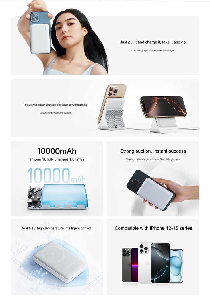 Main highlights of the power bank (Image source: Cuktech - machine translated)
