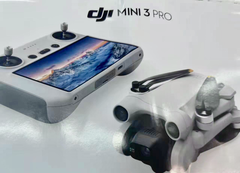 The alleged DJI Mini 3 Pro with its remote control. (Image source: @JasperEllens)
