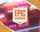 The upcoming free game could be another indie title. Pictured: edited cover picture of Arcade Paradise. (Image source: Epic Games Store)