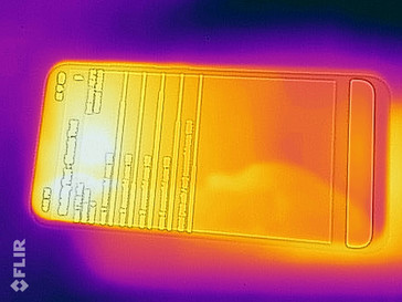 Heat-map of the front of the device under load