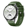 The Huawei Watch GT 4 Spring Edition Black Fluoroelastomer Strap 46mm + Spruce Green Fluoroelastomer Strap 2-in-1. (Image source: Huawei)