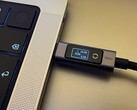 The Ugreen 240W USB-C to USB-C Cable with digital display in landscape mode