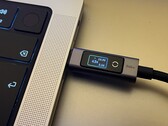 The Ugreen 240W USB-C to USB-C Cable with digital display in landscape mode