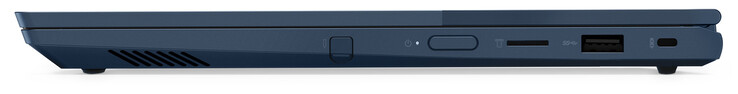 Right: Smart Pen, power button/fingerprint reader, SD card reader (MicroSD), USB 3.2 Gen 1 (Type-A), slot for a cable lock
