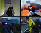 A screengrab of some of Marathon's sidearms and precision rifles that reference weapons from Halo