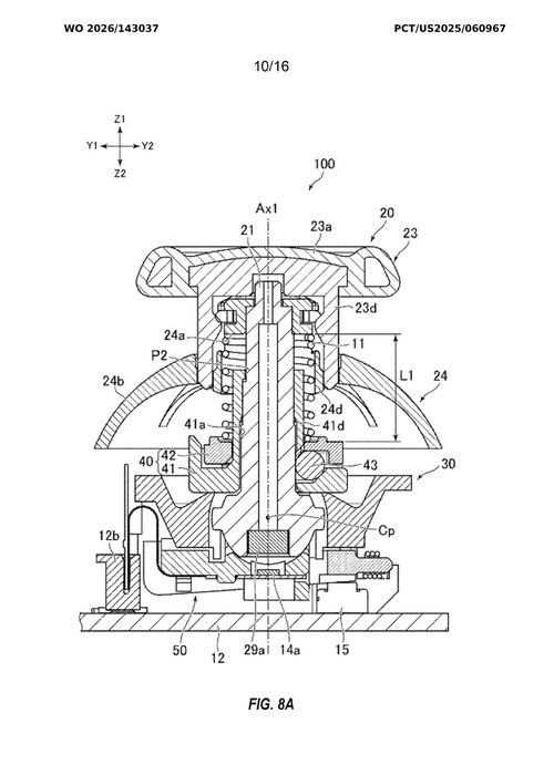 Analog stick and housing shown in Sony controller patent